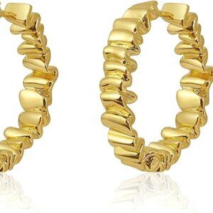 14K Gold Hoop Earrings Hoop Earrings Statement Cuff Lightweight Hypoallergenic